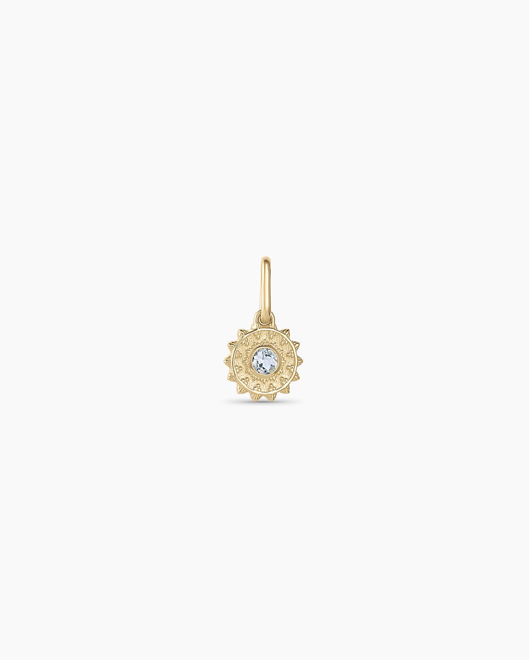 14K Gold Sun Birthstone Charm