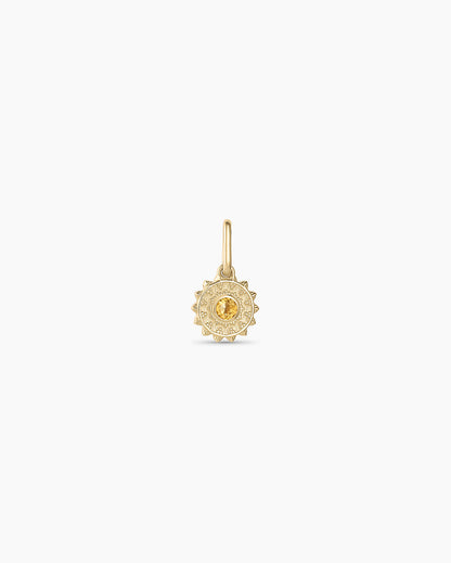 14K Gold Sun Birthstone Charm