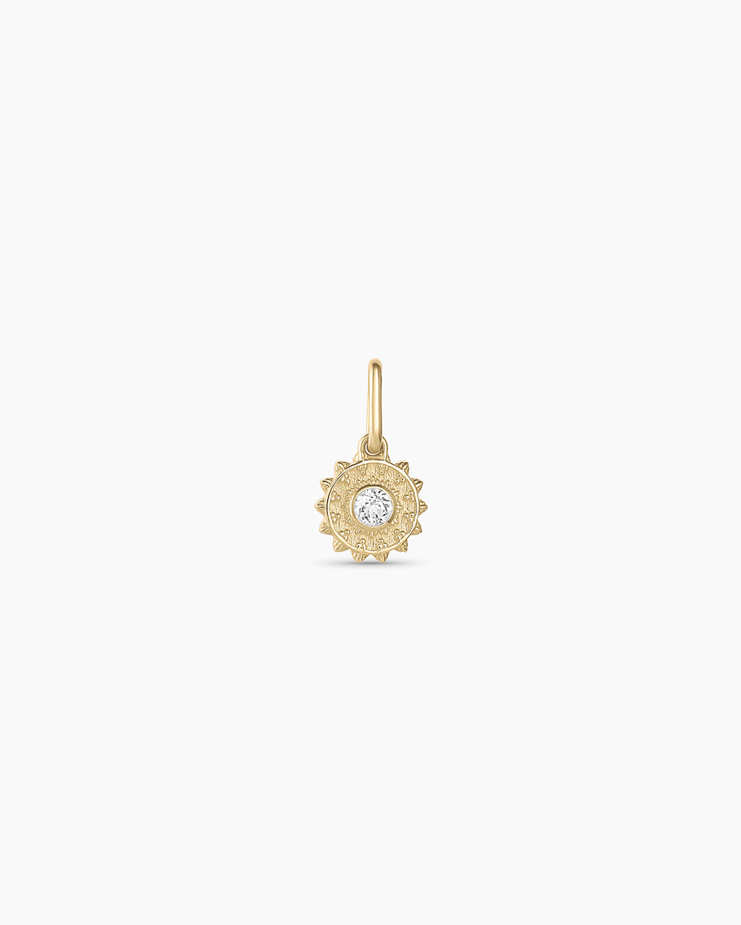 14K Gold Sun Birthstone Charm