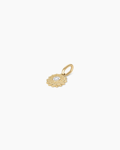 14K Gold Sun Birthstone Charm