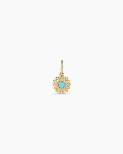 14K Gold Sun Birthstone Charm