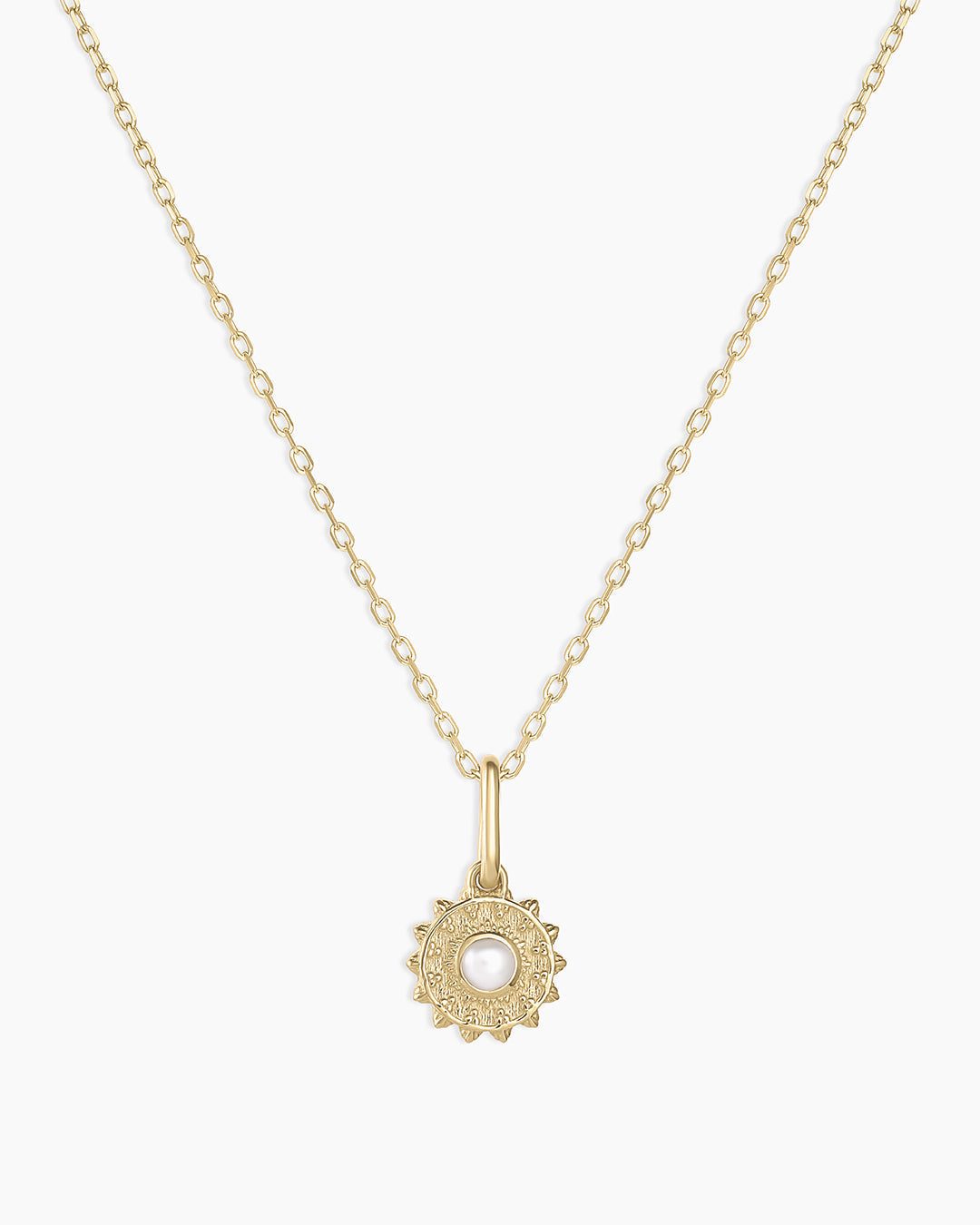 14K Gold Sun Birthstone Charm Necklace