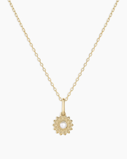 14K Gold Sun Birthstone Charm Necklace