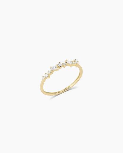 14K Diamond and White Sapphire Amara Cluster Ring