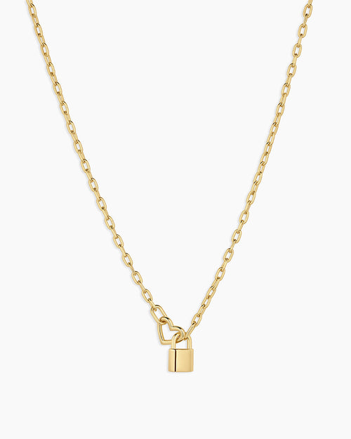 Heart Padlock Interlocking Necklace