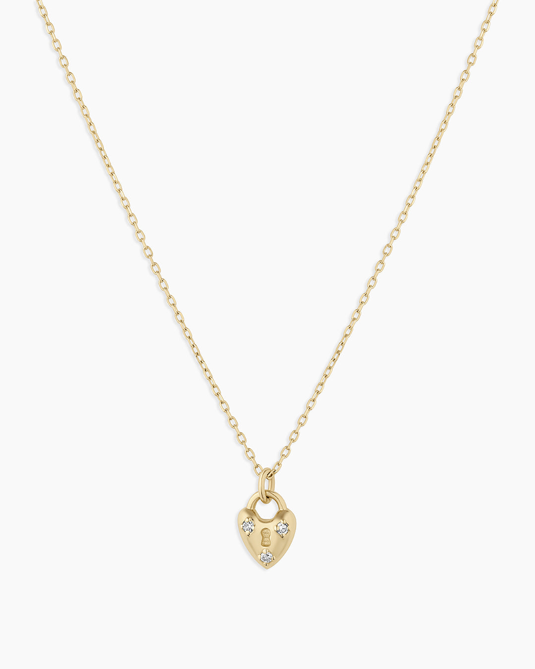 14K Diamond Bond Lock Necklace