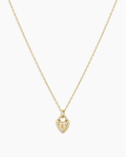 14K Diamond Bond Lock Necklace