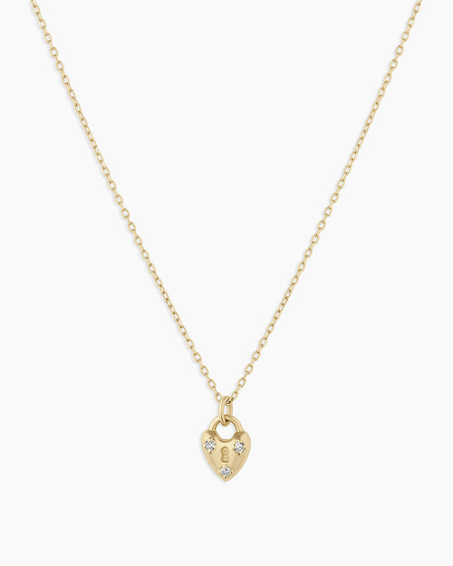 14K Diamond Bond Lock Necklace