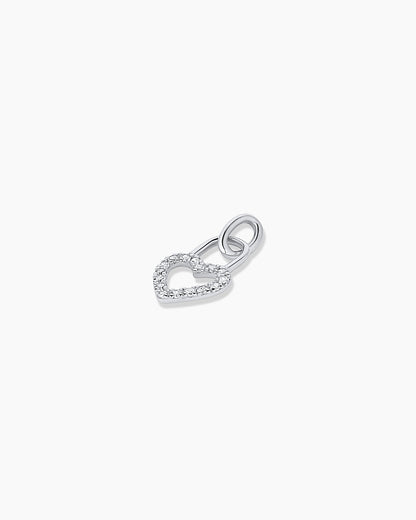 14K Diamond Heart Padlock Charm