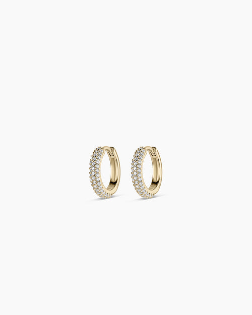 14K Diamond Paseo Huggies