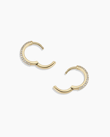 14K Diamond Paseo Huggies
