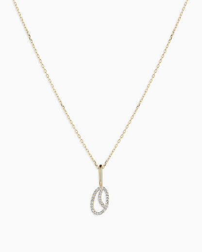 14K Diamond Script Alphabet Charm Necklace
