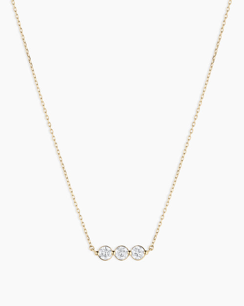 14K Lab Grown Diamond Halo Row Necklace