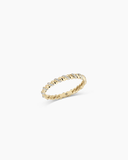 14K Diamond Crew Ring