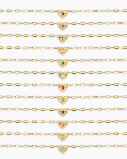 Birthstone Heart Necklace