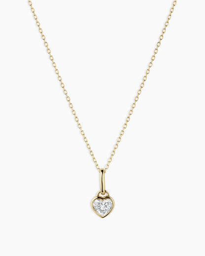 14K Lab Grown Diamond Heart Charm Necklace