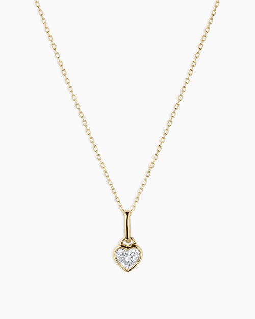 14K Lab Grown Diamond Heart Charm Necklace