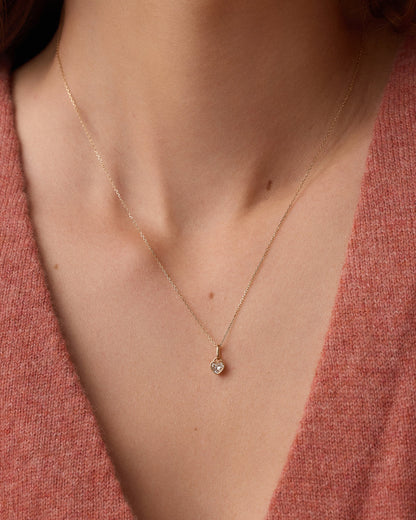 14K Lab Grown Diamond Heart Charm Necklace