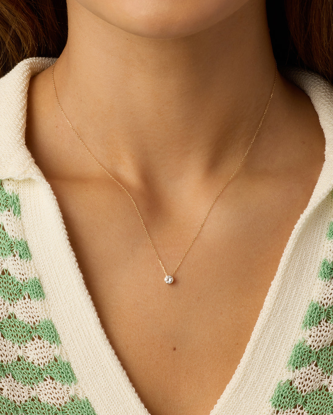 14K Lab Grown Diamond Halo Necklace