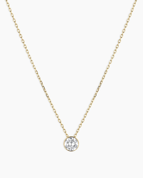 14K Lab Grown Diamond Halo Necklace