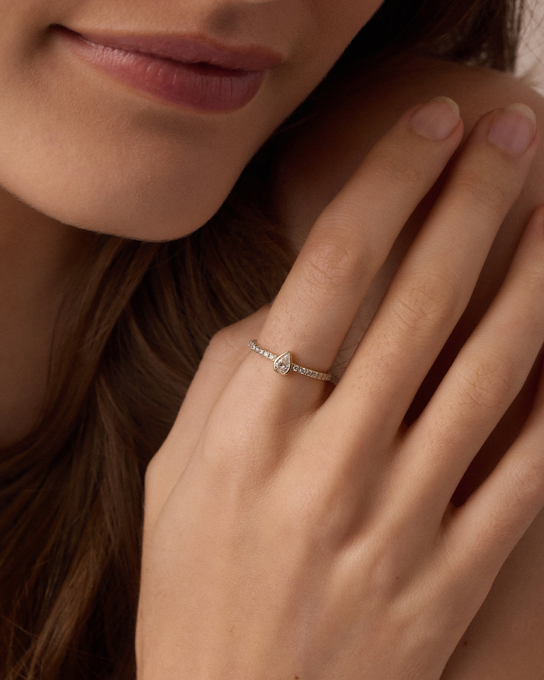 14K Lab Grown Diamond Pear Eternity Ring