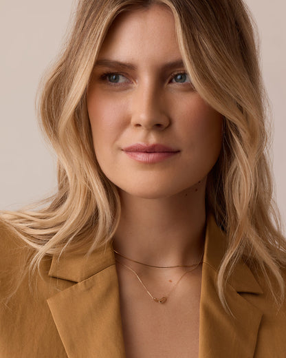 14K Diamond Bond Interlocking Link Necklace