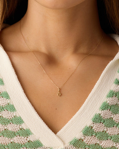 14K Gold Star of David Charm