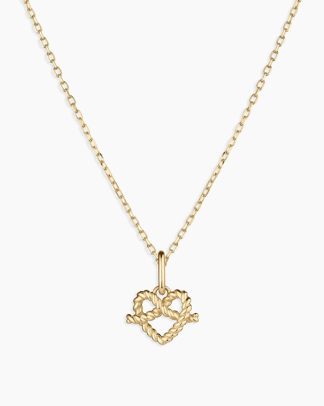 14K Gold Love Knot Charm Necklace