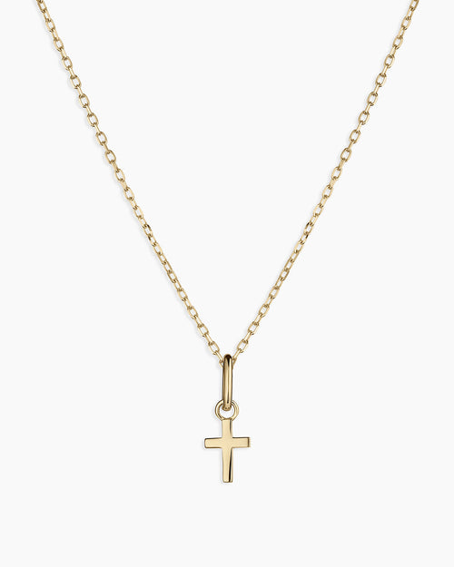 14K Gold Cross Charm Necklace