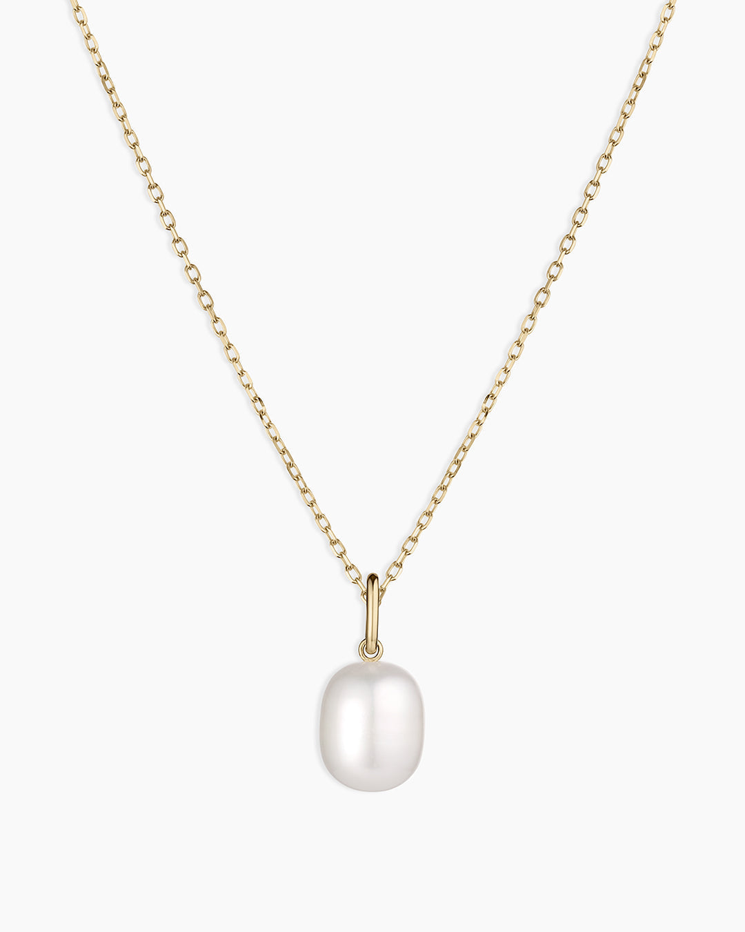 14K Gold Pearl Charm Necklace