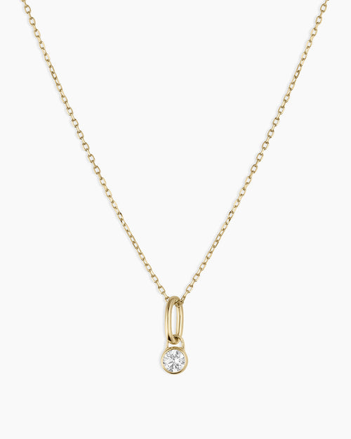 14K Lab Grown Diamond Halo Charm Necklace