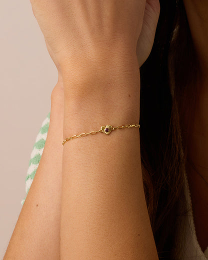 Birthstone Heart Bracelet