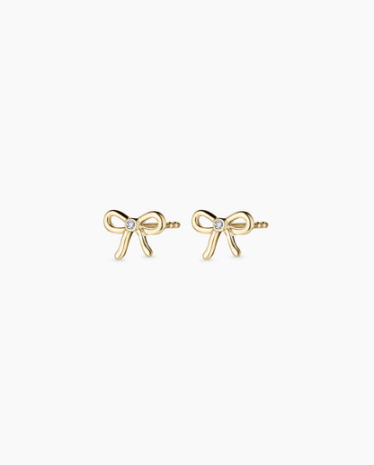14K Diamond Put a Bow on it Studs