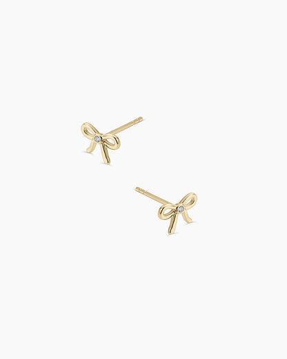 14K Diamond Put a Bow on it Studs