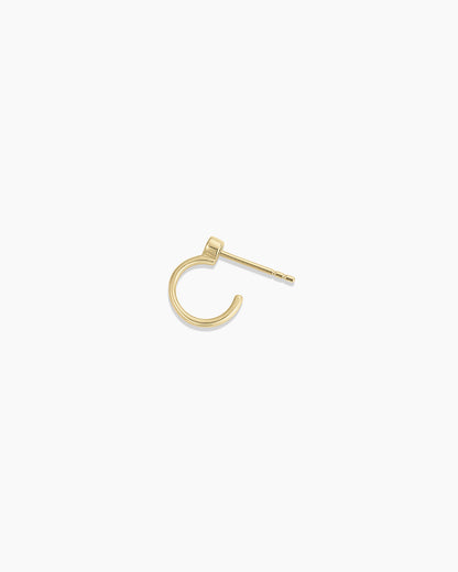 14K Lab Grown Diamond Circle Stud Single Huggie