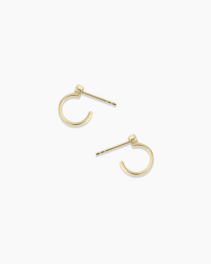 14K Lab Grown Diamond Circle Stud Huggies