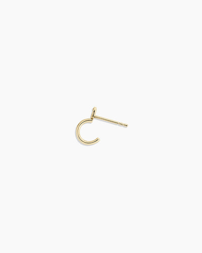 14K Diamond Heart Stud Single Huggie
