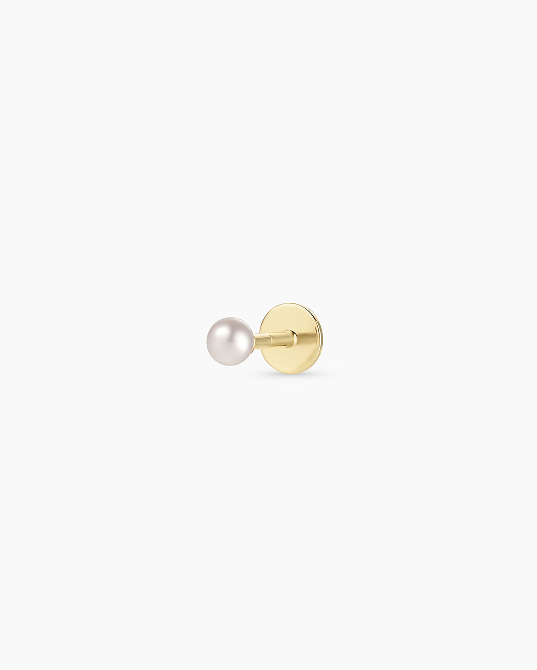 14K Gold Pearl Flat Back Single Stud