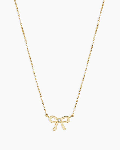 14K Diamond Put a Bow on it Necklace