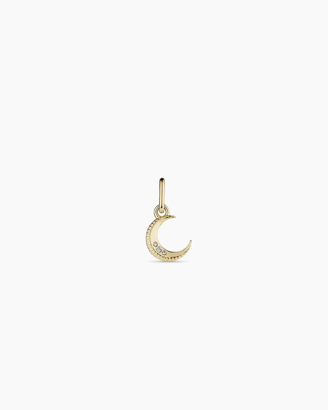 14K Diamond Crescent Charm