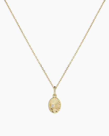 14K Diamond Beach Charm Necklace