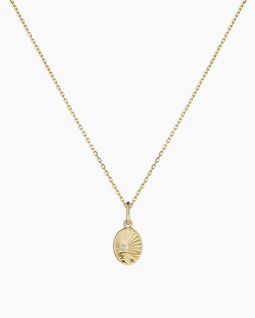 14K Diamond Beach Charm Necklace
