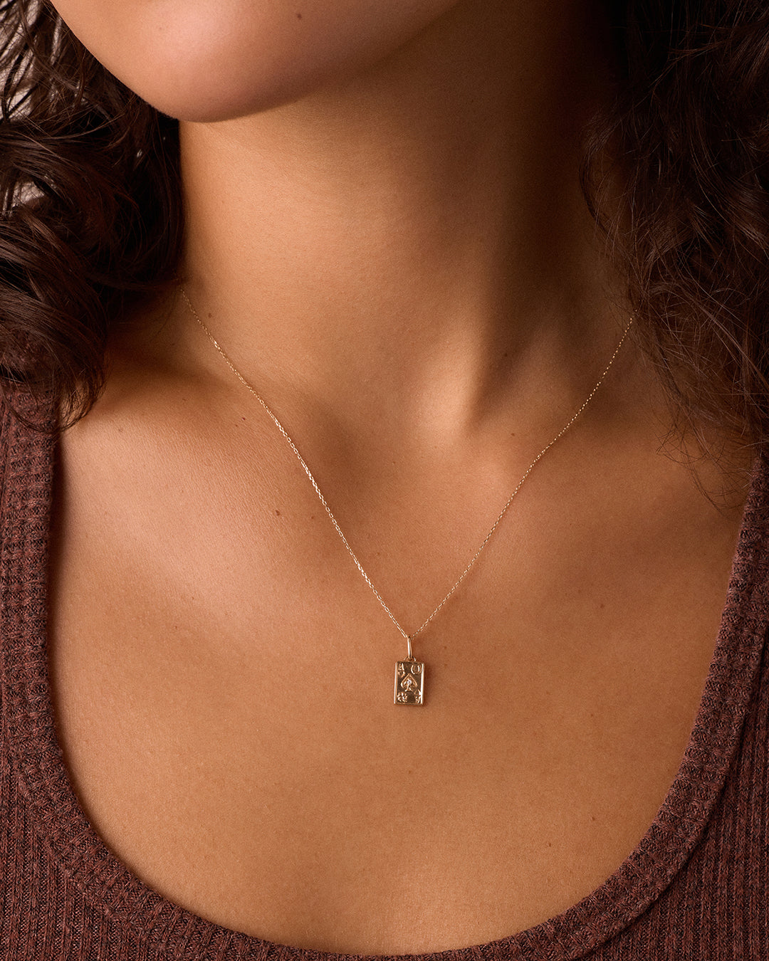 14K Diamond Ace Charm Necklace