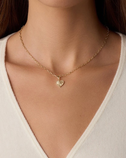 Vintage Heart Alphabet Charm Necklace