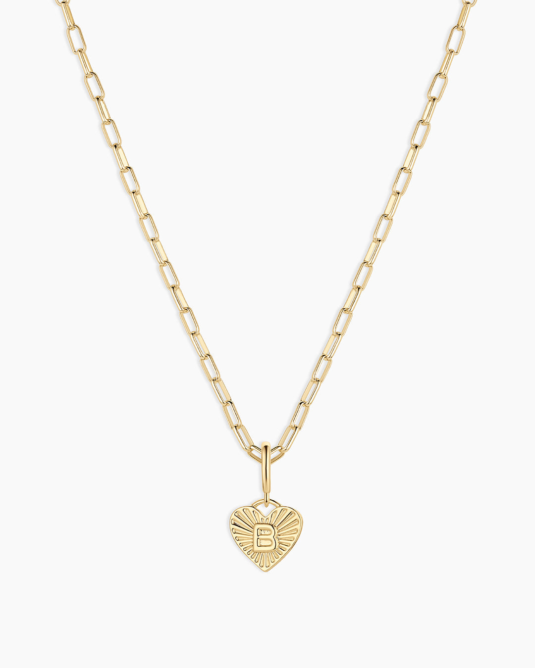 Vintage Heart Alphabet Charm Necklace