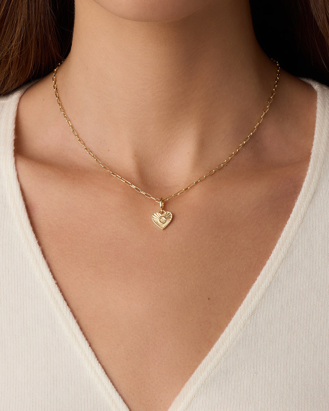 Vintage Heart Alphabet Charm Necklace