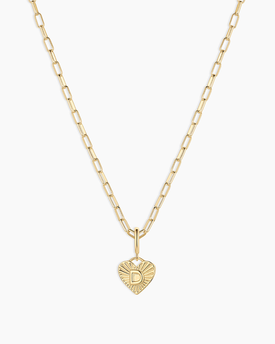 Vintage Heart Alphabet Charm Necklace