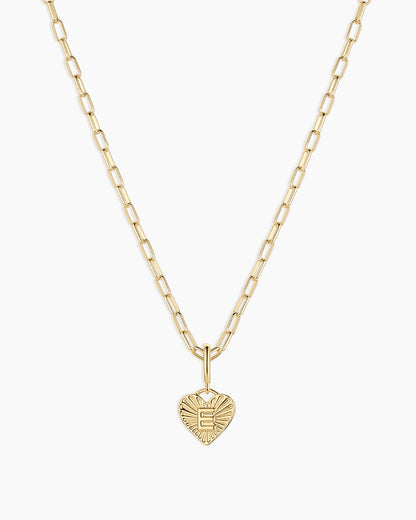 Vintage Heart Alphabet Charm Necklace