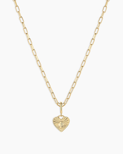 Vintage Heart Alphabet Charm Necklace
