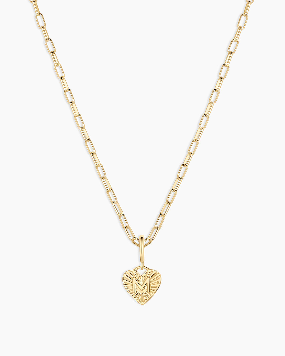 Vintage Heart Alphabet Charm Necklace
